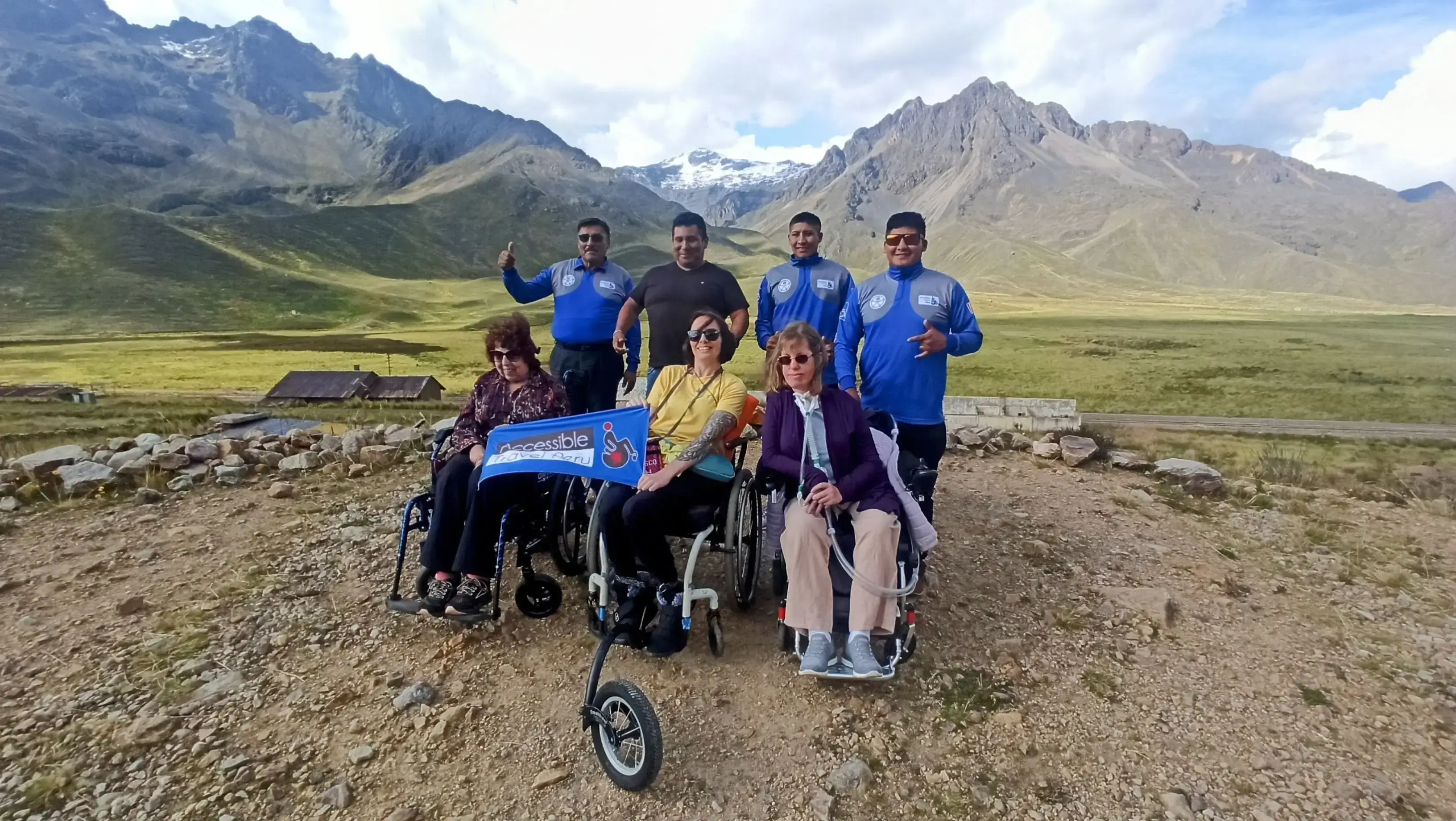 Kristin Tiffany and Lorna from USA wheelchair travelers accessible Peru Andes tour